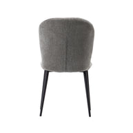 LABEL51 Eetkamerstoelen Vino - Stone - Chenille - Zwart Metalen Frame