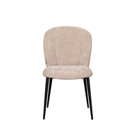 LABEL51 Eetkamerstoelen Vino - Clay - Chenille - Zwart Metalen Frame