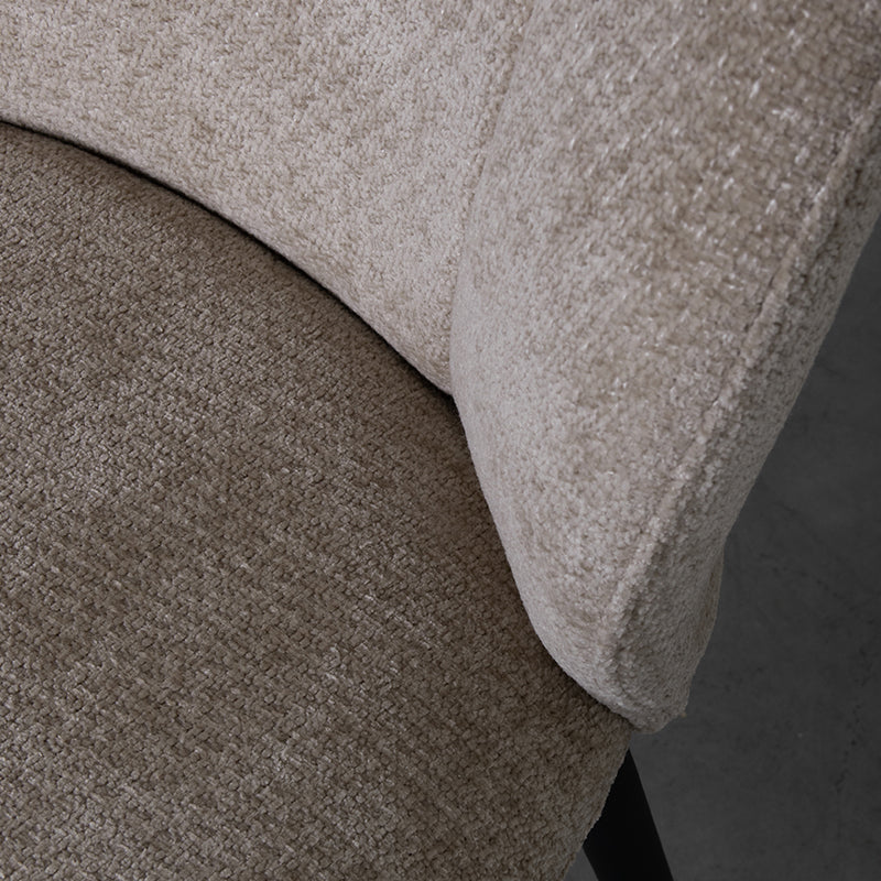 LABEL51 Eetkamerstoelen Vino - Clay - Chenille - Zwart Metalen Frame