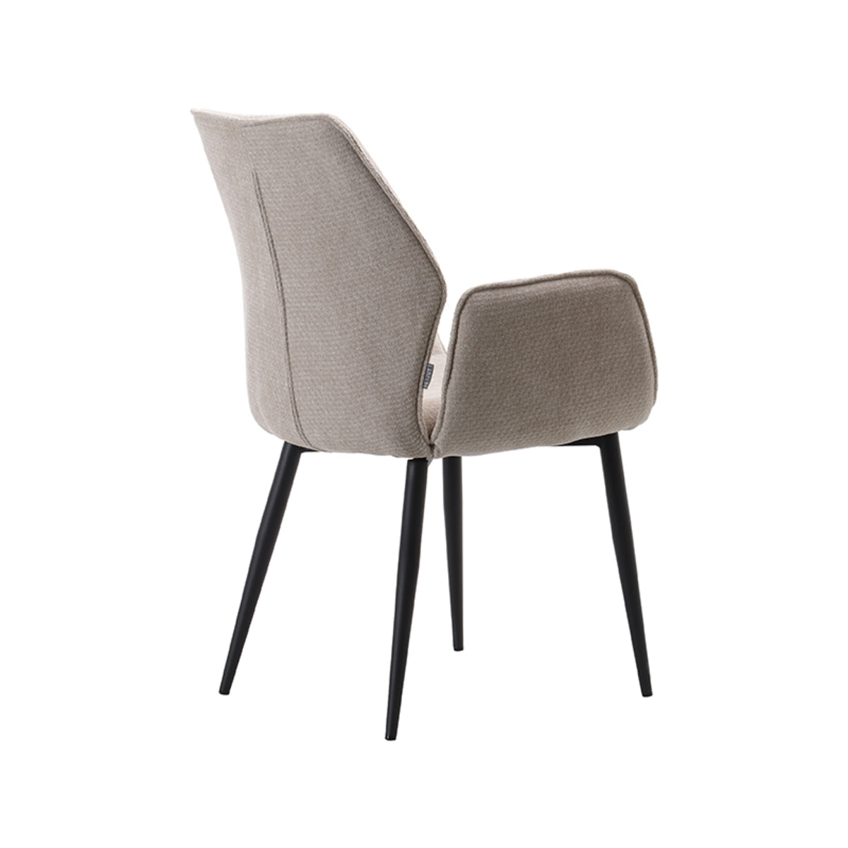 LABEL51 Eetkamerstoelen Morris - Naturel - Chenille - Zwart Metalen Frame
