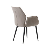 LABEL51 Eetkamerstoelen Morris - Naturel - Chenille - Zwart Metalen Frame