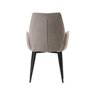 LABEL51 Eetkamerstoelen Morris - Naturel - Chenille - Zwart Metalen Frame