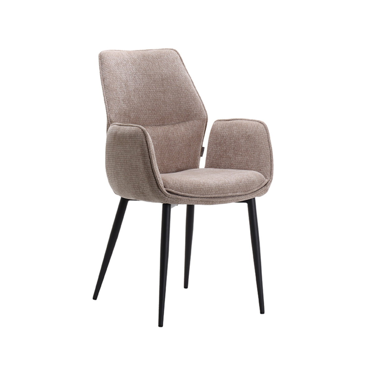 LABEL51 Eetkamerstoelen Morris - Clay - Chenille - Zwart Metalen Frame