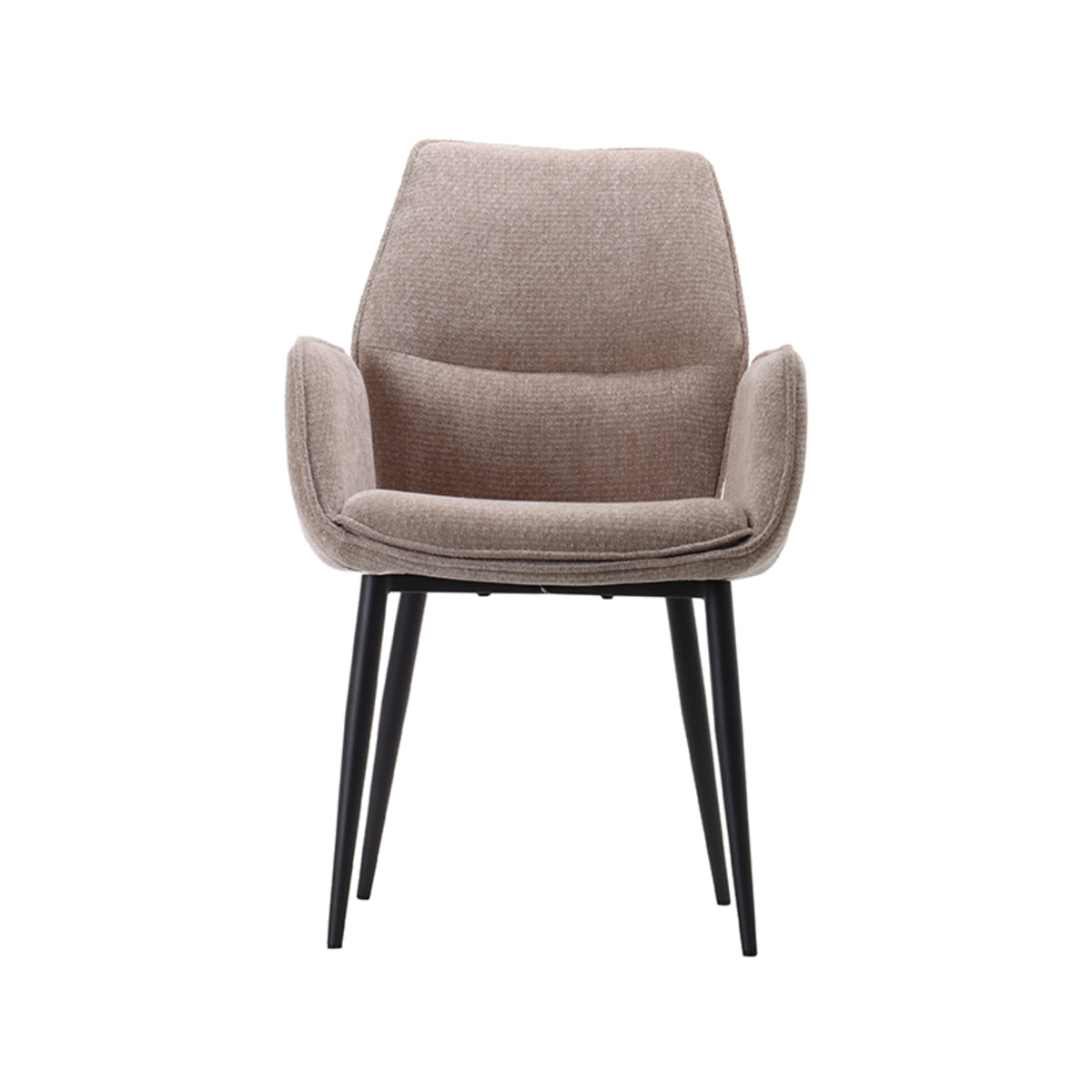 LABEL51 Eetkamerstoelen Morris - Clay - Chenille - Zwart Metalen Frame