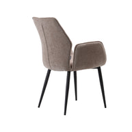 LABEL51 Eetkamerstoelen Morris - Clay - Chenille - Zwart Metalen Frame