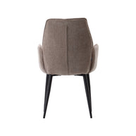 LABEL51 Eetkamerstoelen Morris - Clay - Chenille - Zwart Metalen Frame