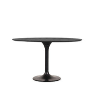 LABEL51 Eetkamertafels Otto - Zwart - Mangohout - 130 cm - Rond
