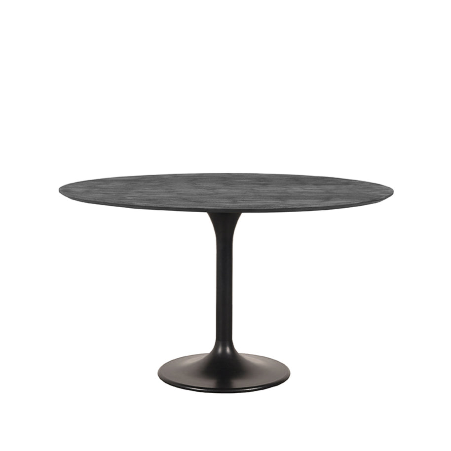 LABEL51 Eetkamertafels Otto - Zwart - Mangohout - 130 cm - Rond