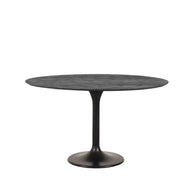 LABEL51 Eetkamertafels Otto - Zwart - Mangohout - 130 cm - Rond