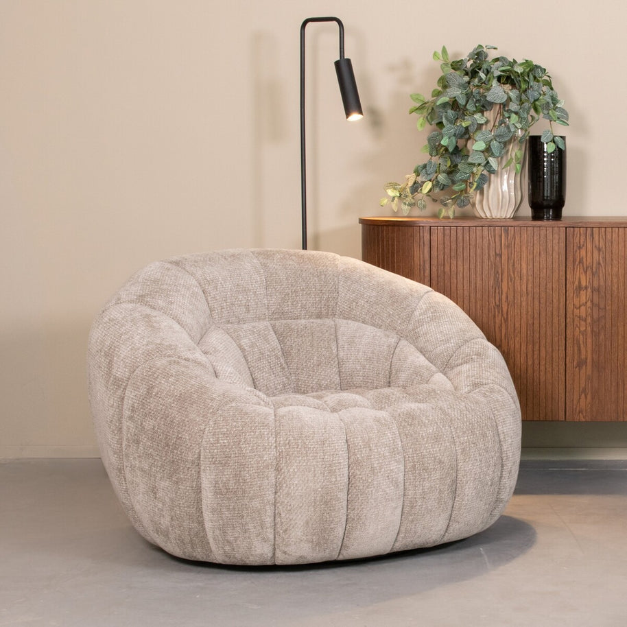 LABEL51 Fauteuils Cloud - Stone - Chenille - 1-Zits