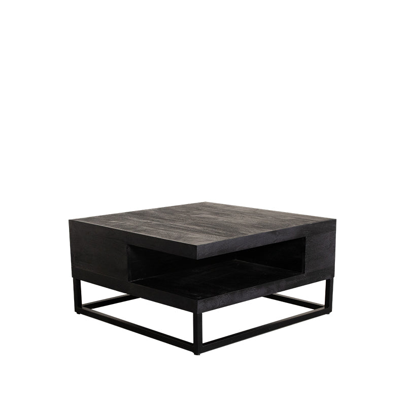LABEL51 Salontafels Cube - Zwart - Mangohout - 80 cm