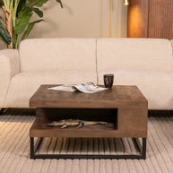 LABEL51 Salontafels Cube - Espresso - Mangohout - 80 cm