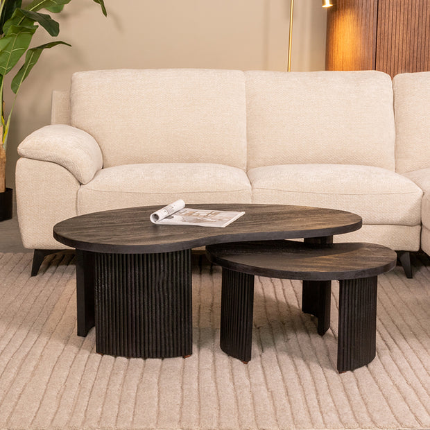 LABEL51 Salontafels Timon - Zwart - Mangohout - 100 cm