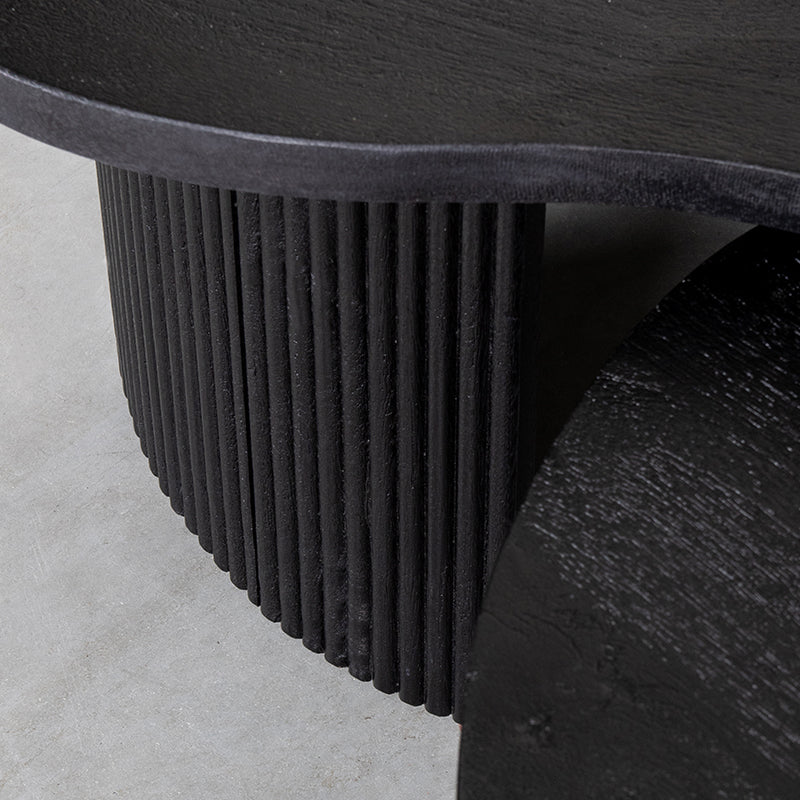 LABEL51 Salontafels Timon - Zwart - Mangohout - 100 cm