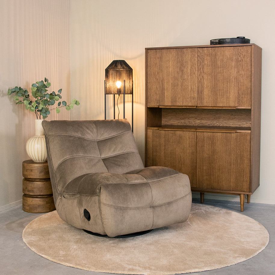 LABEL51 Fauteuils Take It Easy - Taupe - Velvet - One Size