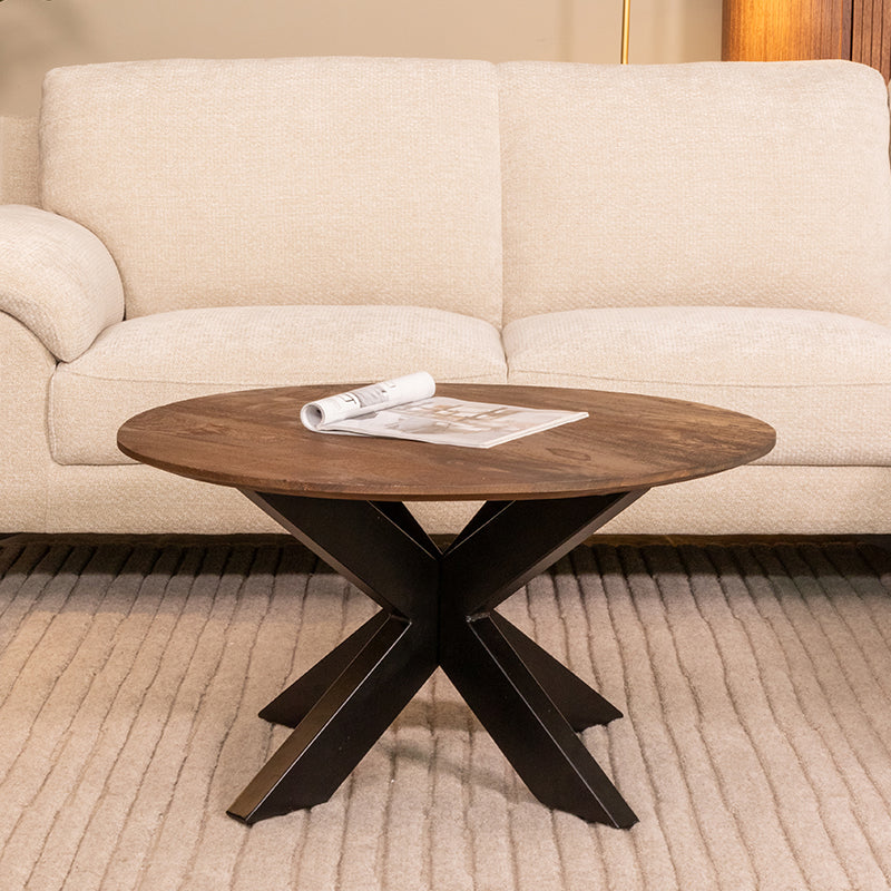 LABEL51 Salontafels Otis - Espresso - Mangohout - 80 cm - Rond