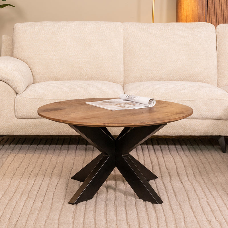 LABEL51 Salontafels Otis - Nature Smooth - Mangohout - 80 cm - Rond