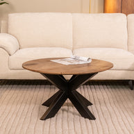 LABEL51 Salontafels Otis - Nature Smooth - Mangohout - 80 cm - Rond
