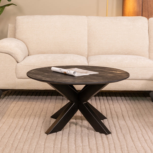 LABEL51 Salontafels Otis - Zwart - Mangohout - 80 cm - Rond