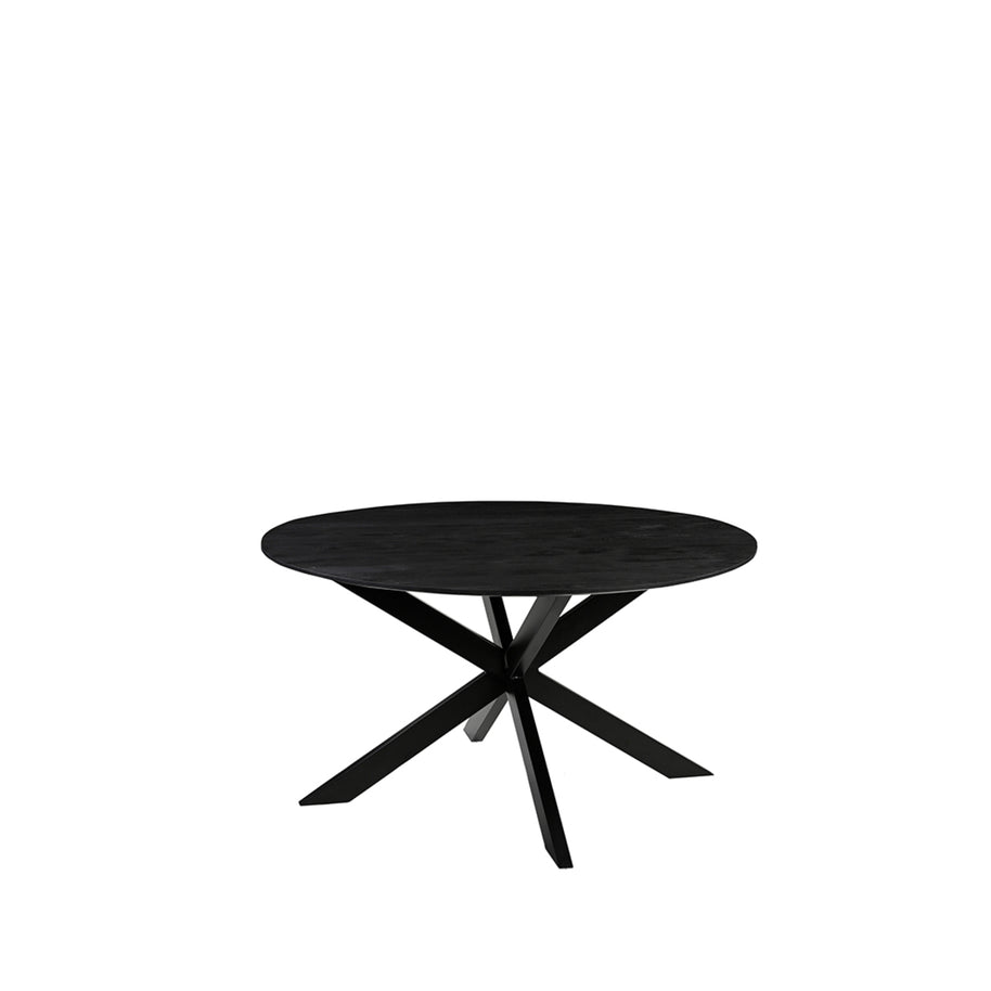 LABEL51 Eetkamertafels Otis - Zwart - Mangohout - 130 cm - Rond