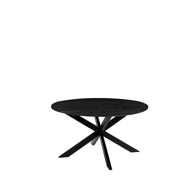 LABEL51 Eetkamertafels Otis - Zwart - Mangohout - 130 cm - Rond