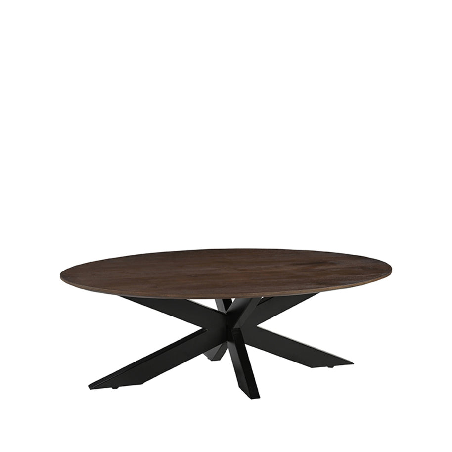 LABEL51 Salontafels James - Espresso - Mangohout - 130 cm - Ovaal