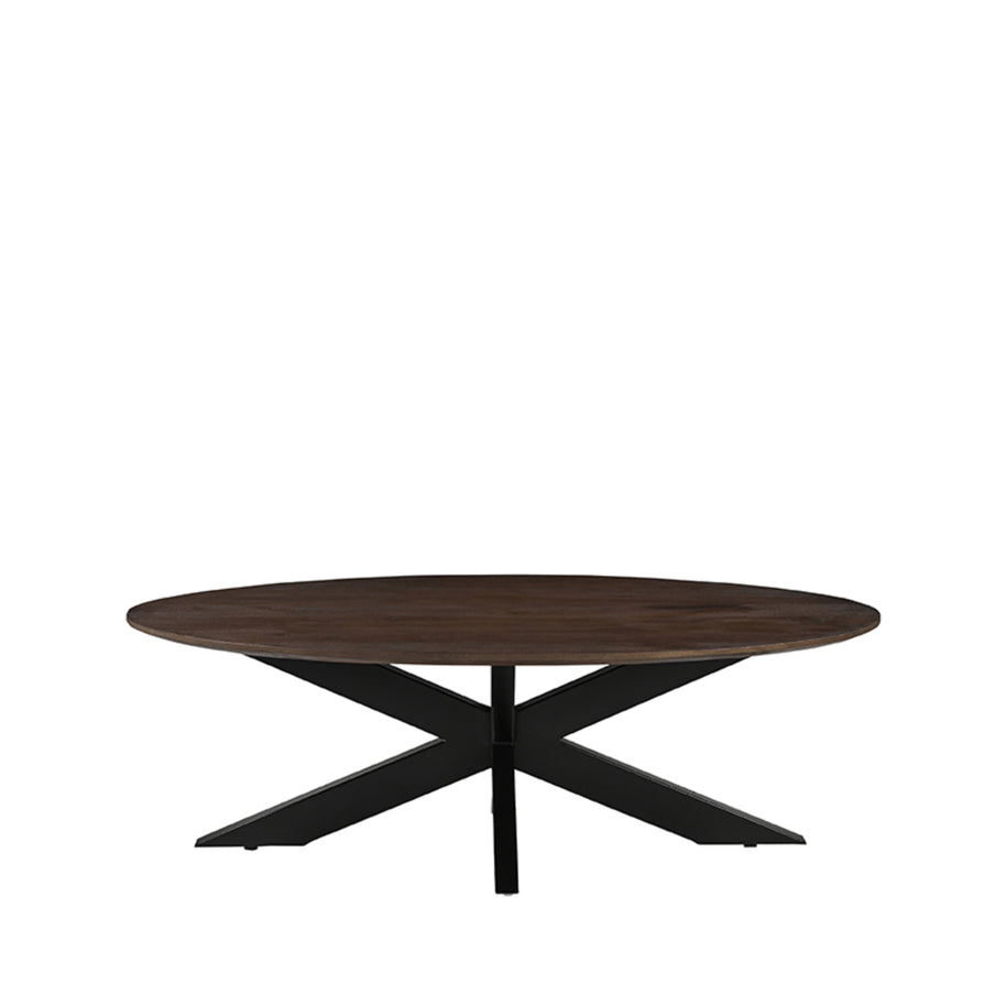 LABEL51 Salontafels James - Espresso - Mangohout - 130 cm - Ovaal