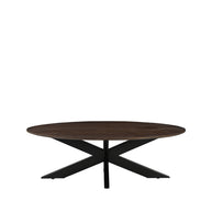 LABEL51 Salontafels James - Espresso - Mangohout - 130 cm - Ovaal