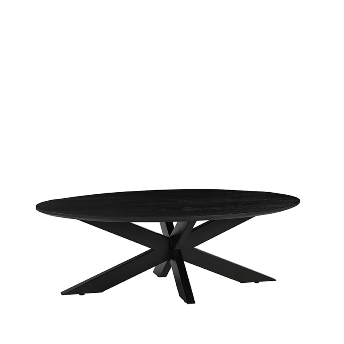 LABEL51 Salontafels James - Zwart - Mangohout - 130 cm - Ovaal