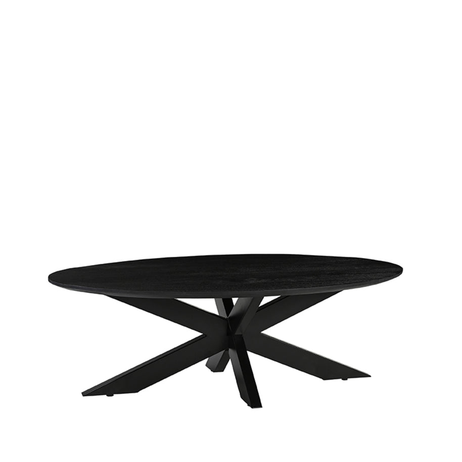LABEL51 Salontafels James - Zwart - Mangohout - 130 cm - Ovaal