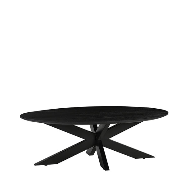 LABEL51 Salontafels James - Zwart - Mangohout - 130 cm - Ovaal
