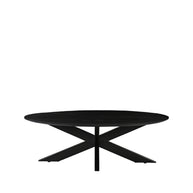 LABEL51 Salontafels James - Zwart - Mangohout - 130 cm - Ovaal