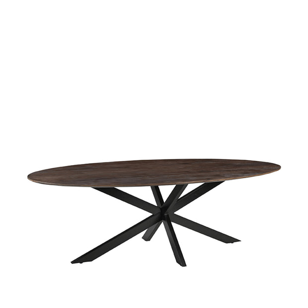 LABEL51 Eetkamertafels James - Espresso - Mangohout - 240 cm - Ovaal