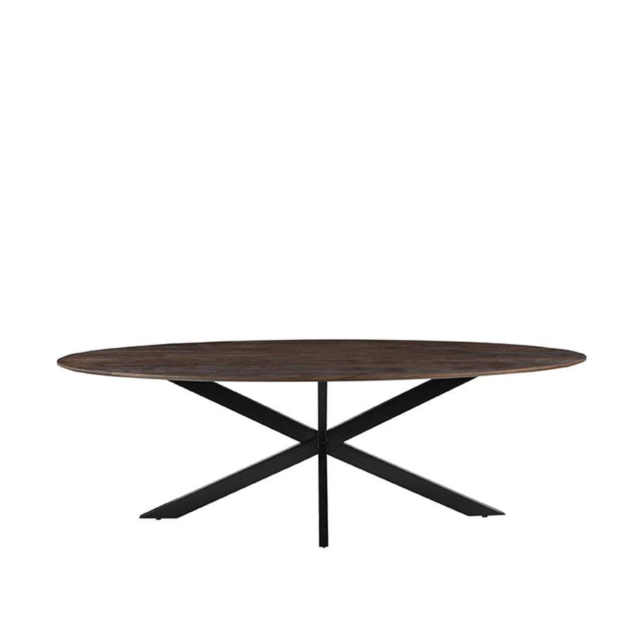 LABEL51 Eetkamertafels James - Espresso - Mangohout - 240 cm - Ovaal