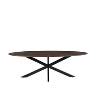 LABEL51 Eetkamertafels James - Espresso - Mangohout - 240 cm - Ovaal