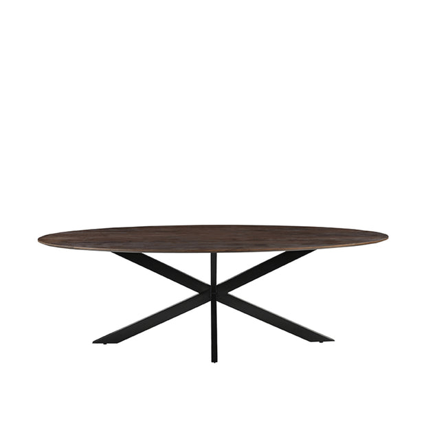 LABEL51 Eetkamertafels James - Espresso - Mangohout - 240 cm - Ovaal
