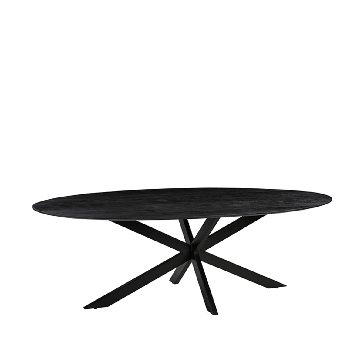 LABEL51 Eetkamertafels James - Zwart - Mangohout - 240 cm - Ovaal