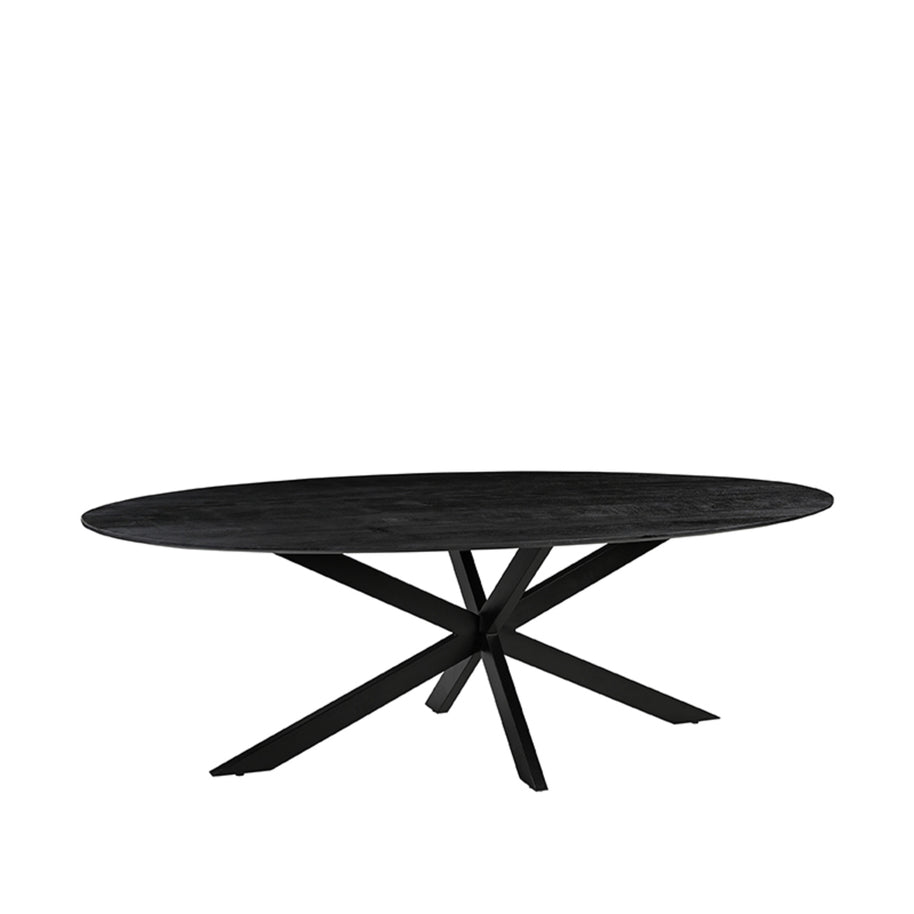 LABEL51 Eetkamertafels James - Zwart - Mangohout - 240 cm - Ovaal