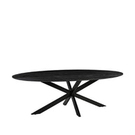 LABEL51 Eetkamertafels James - Zwart - Mangohout - 240 cm - Ovaal
