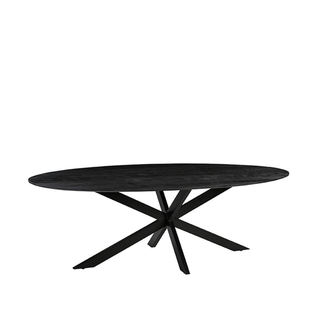 LABEL51 Eetkamertafels James - Zwart - Mangohout - 240 cm - Ovaal