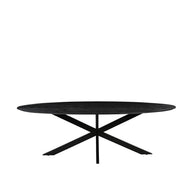 LABEL51 Eetkamertafels James - Zwart - Mangohout - 240 cm - Ovaal