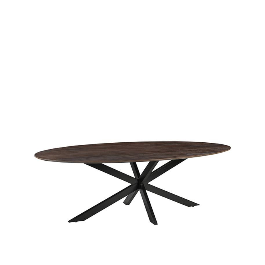 LABEL51 Eetkamertafels James - Espresso - Mangohout - 210 cm - Ovaal