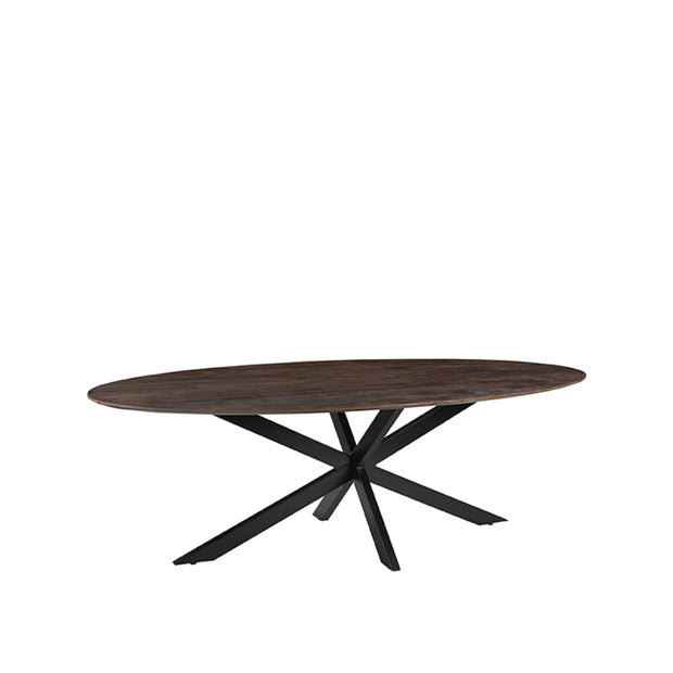 LABEL51 Eetkamertafels James - Espresso - Mangohout - 210 cm - Ovaal