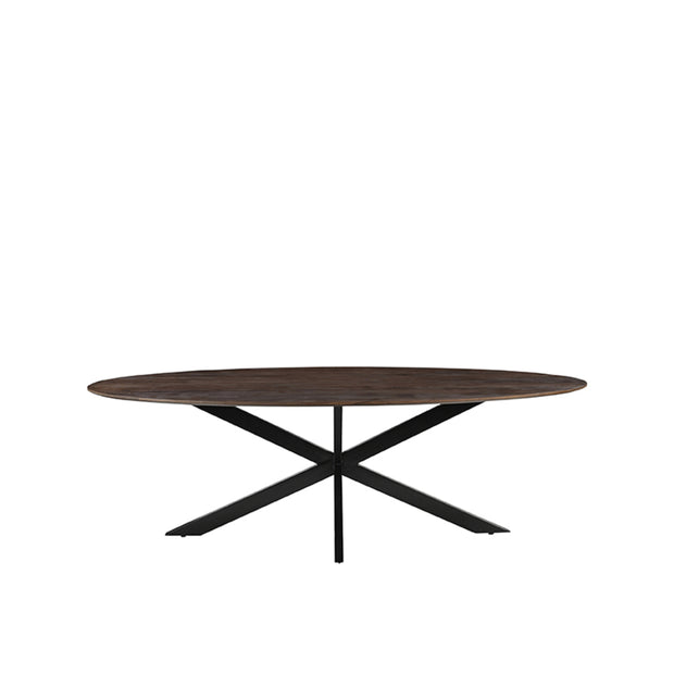 LABEL51 Eetkamertafels James - Espresso - Mangohout - 210 cm - Ovaal