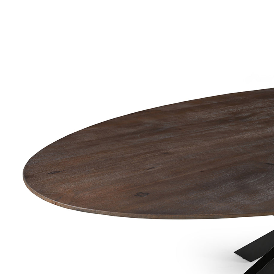 LABEL51 Eetkamertafels James - Espresso - Mangohout - 210 cm - Ovaal