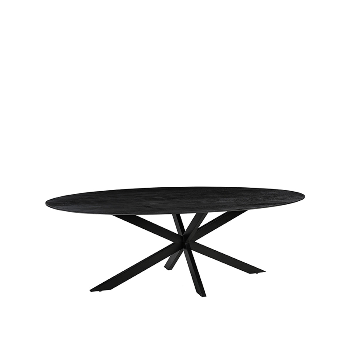 LABEL51 Eetkamertafels James - Zwart - Mangohout - 210 cm - Ovaal
