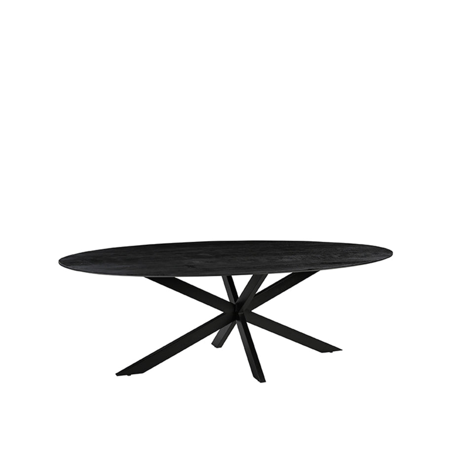 LABEL51 Eetkamertafels James - Zwart - Mangohout - 210 cm - Ovaal