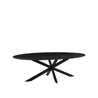 LABEL51 Eetkamertafels James - Zwart - Mangohout - 210 cm - Ovaal