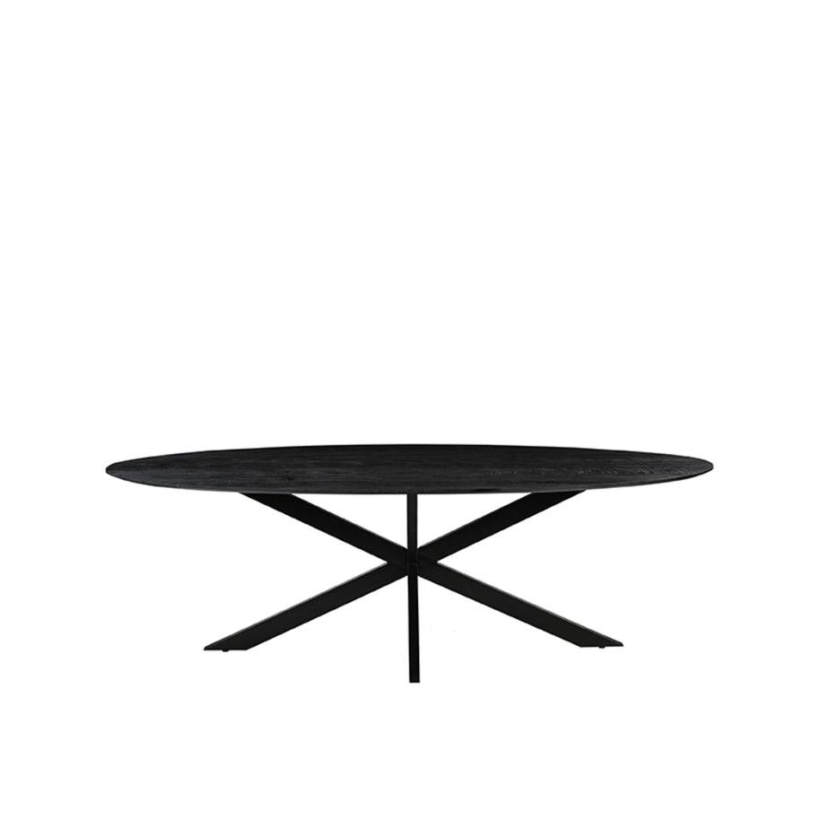 LABEL51 Eetkamertafels James - Zwart - Mangohout - 210 cm - Ovaal