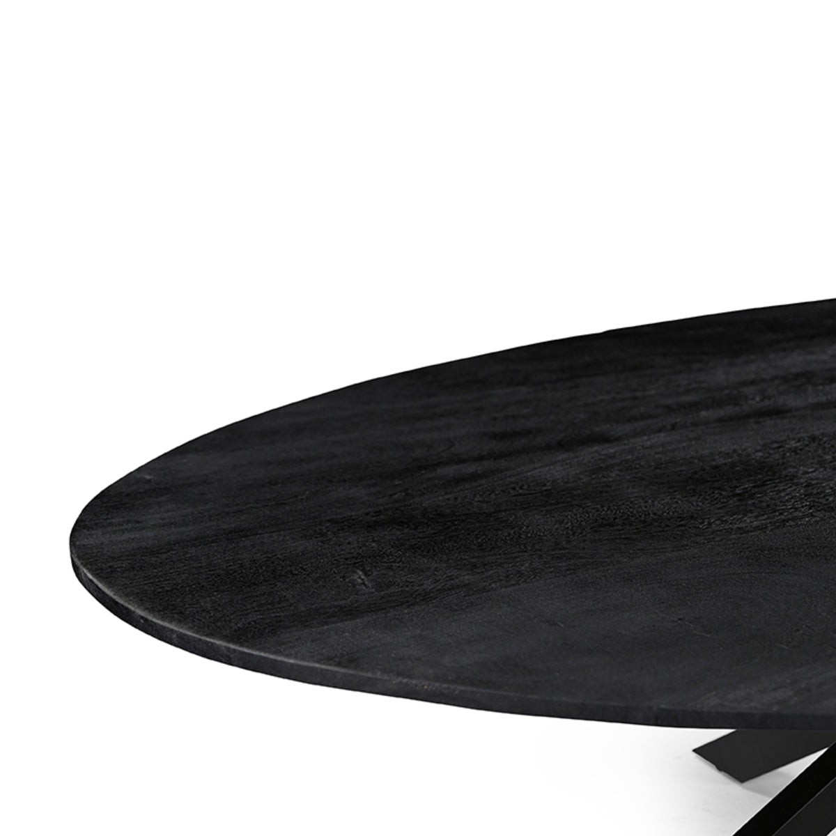 LABEL51 Eetkamertafels James - Zwart - Mangohout - 210 cm - Ovaal